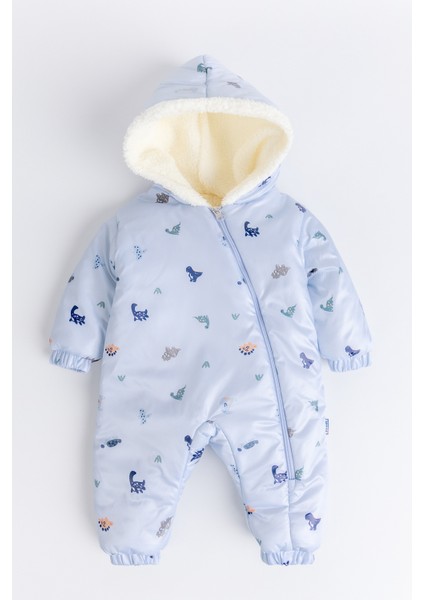 Kapüşonlu Peluş Astarlı Kışlık Kız-Erkek Bebek Astronot-Kozmonot Tulum