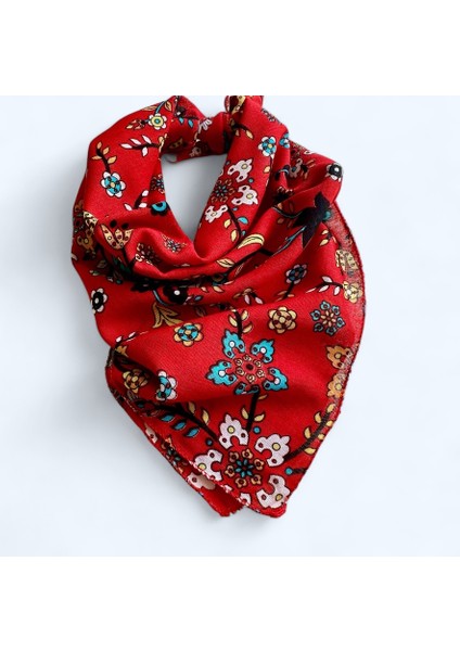 Siyah Renk Içerisinde Çiçek Desenli Çok Amaçlı Bandana %100 Cotton BND8183, One Size