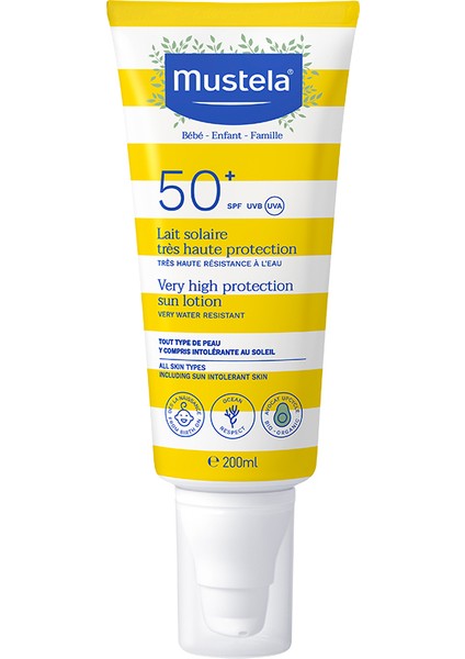 Güneş Losyonu SPF 50+ - Normal Ciltler İçin Suya ve Kuma Dayanıklı, 200 ml