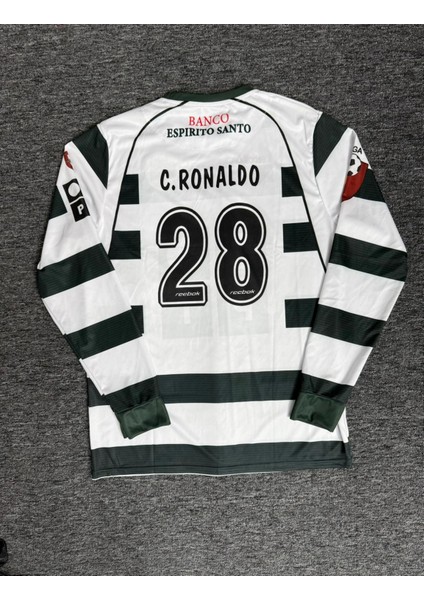 Ronaldo 28 Sportin Lisbon Nostalji Uzun Kol Forması