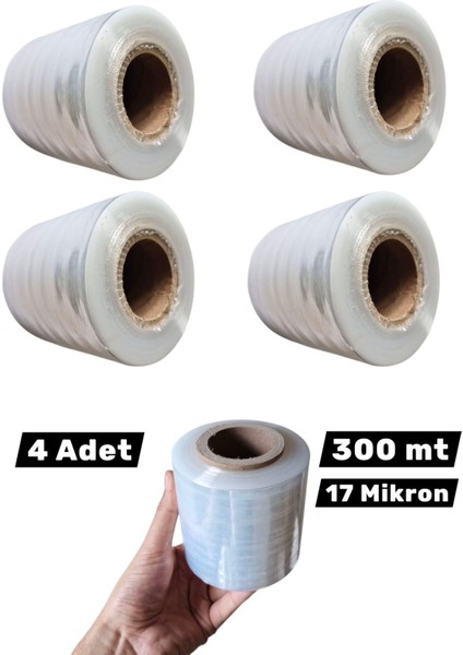 Mini Streç Film 10 cm x 300 M x 17 Mikron – Endüstriyel Kalite, Pratik Kullanım | Ev ve Ofis Paketleme