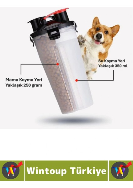 Günlük Seyahat Tipi Evcil Hayvan 2 Iç Bölmeli Portatif Pet Kedi Köpek Mama Su Kabı Taşıma Seti fiyatları