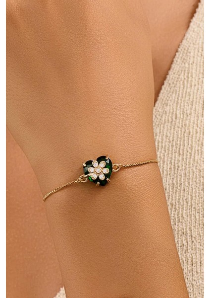 18 Ayar Gerçek Altın Kaplama Kristal Taşlı Asansör Bileklik fiyatları