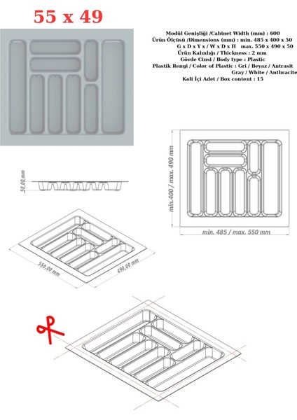 Çekmece Içi Düzenleyici Kaşıklık Mobilya Aksesuarları Kaşıklık ve Kepçelik
