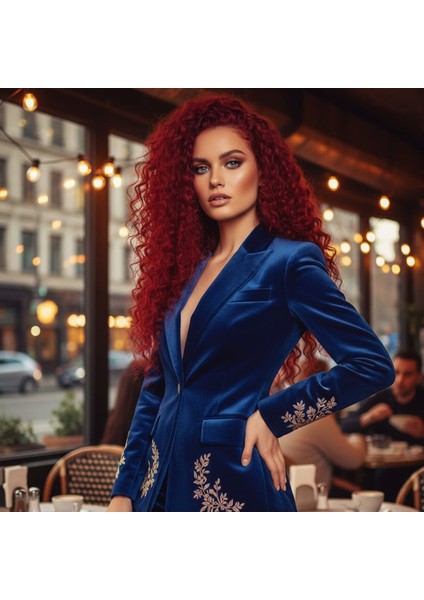 Gerçek Front Lace Tül Peruk / Derin Dalgalı / Kızıl 70/75CM