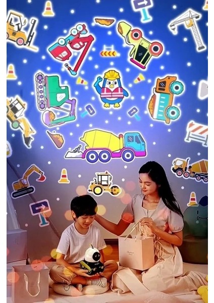 Robot Projeksiyon Gece Lambası Hoparlörlü Şarjlı Yıldızlı Gökyüzü Temalı LED Projeksiyon Lambası fiyatları