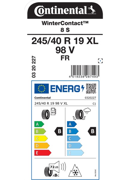 245/40R19 98V Xl Fr Wintercontact 8 S Oto Kış Lastigi Üretim YILI:2025 fiyatları