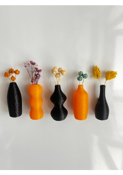 Miniflora - 5'li Magnetli Mini Vazo - Buzdolabı Süsü