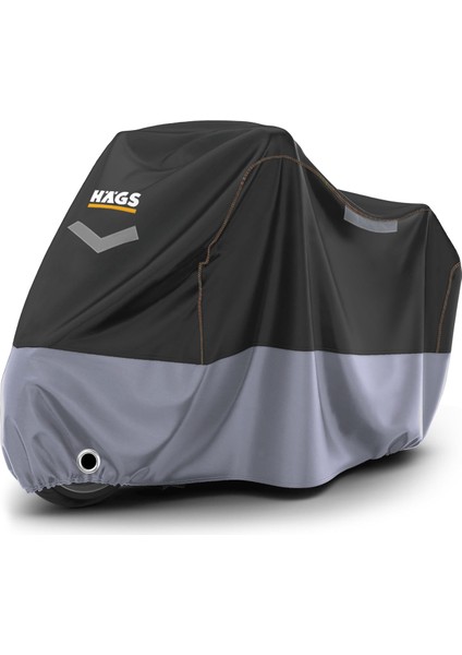 Motosiklet Brandası, Motor Kılıfı, Örtüsü Motor Scooter Brandası (L:220X95X125CM)-SIYAH-GRI