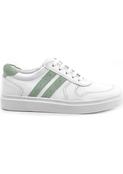 Hakiki Deri Beyaz Yeşil Bağcıklı Fermuarlı Çocuk Sneaker fiyatları