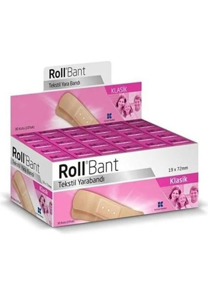 Roll Bant Tekstil Yarabandı 30 Kutu 10'luk