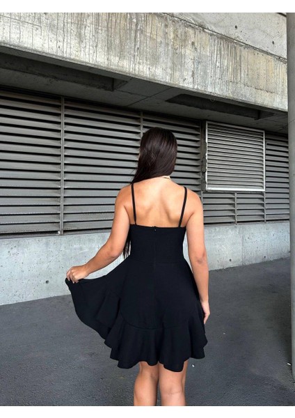 Ip Askılı Prenses Model Elbise Siyah 583252 modelleri