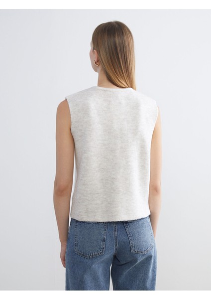 Yeni Sezon Bisiklet Yaka Kadın Triko Yelek fırsatları