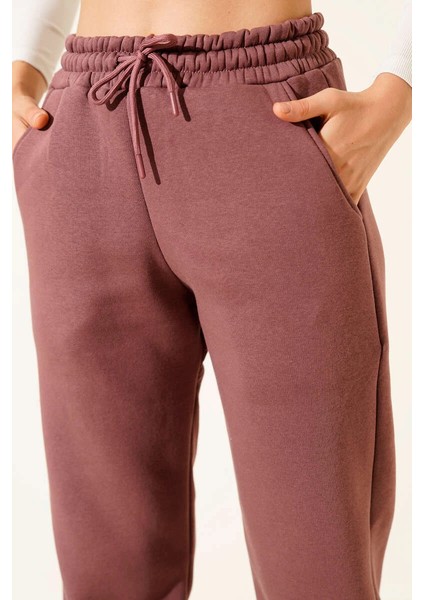 3 Iplik Şardonlu Paça Lastikli Eşofman Tarçın fırsatları