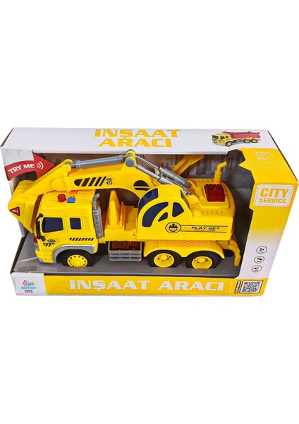 Inşaat Aracı Kepçeli Kamyon Sesli Işıklı Sirenli Oyuncak Araba 28 Cm. modelleri