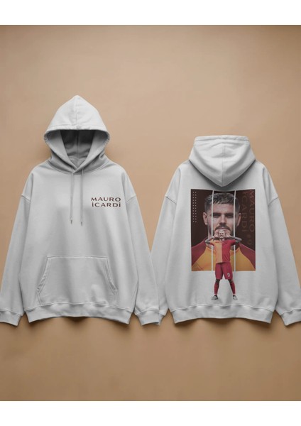 Futbolcu Baskılı Mauro Icardi Baskılı Hoodie - %100 Pamuk Bol Kesim Kapüşonlu Kadın Erkek Unısex Sweatshirt - Caglisa Özel Tasarım