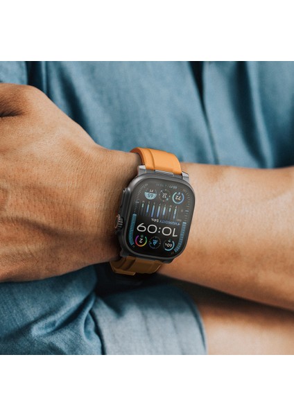 Watch 44MM Uyumlu Amazingthing Titan Chrono Silikon Kordon Strap Kayış Turuncu indirimleri