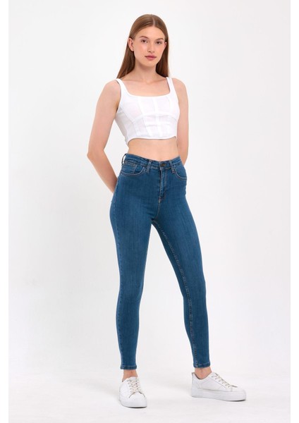 Kadın Düz Jeans