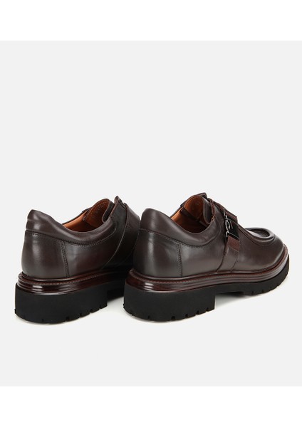 02AYH311670A480 ERKEK Deri Kahverengi Metal Tokalı Klasik Loafer fırsatları