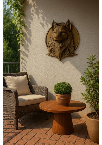 Dekoratif Bozkurt Gold Hediyelik Ofis Ev Dekoru 20 x 20 cm modelleri