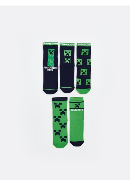Yeni Sezon Minecraft Desenli Erkek Çocuk Soket Çorap 5'li