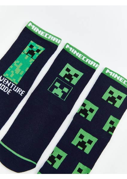 Yeni Sezon Minecraft Desenli Erkek Çocuk Soket Çorap 5'li modelleri