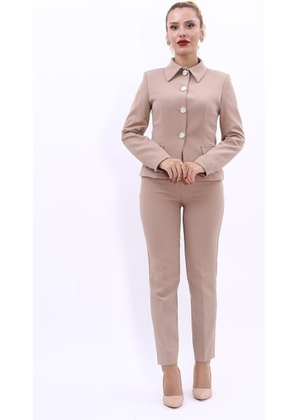 Peplum Ceket & Boru Paça Pantolon Takım-Taş fiyatları