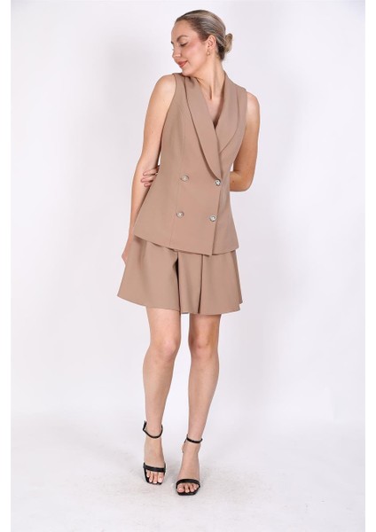 Abiye Yelek & Kısa Kloş Etek Takım-Taş indirimleri