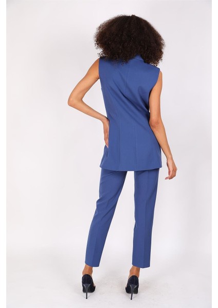 Blazer Yelek & Boru Paça Pantolon-Indigo modelleri