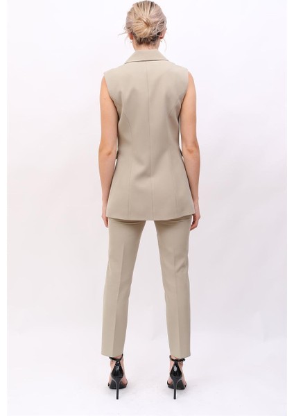 Blazer Yelek & Boru Paça Pantolon-Bambu fırsatları