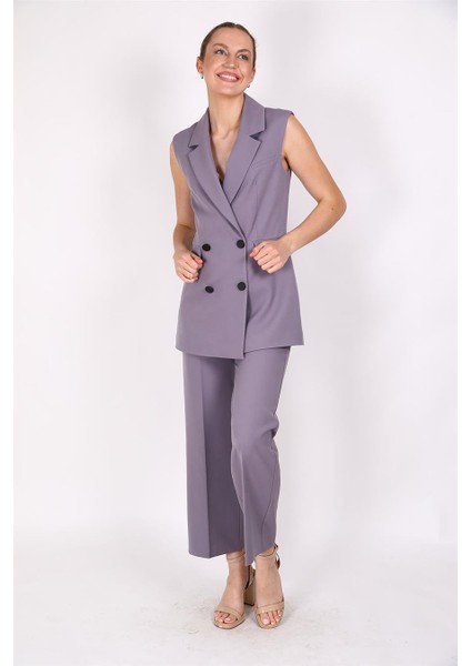 Blazer Yelek & Bol Paça Pantolon-Antrasit modelleri