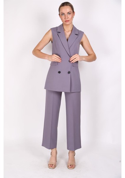 Blazer Yelek & Bol Paça Pantolon-Antrasit indirimleri