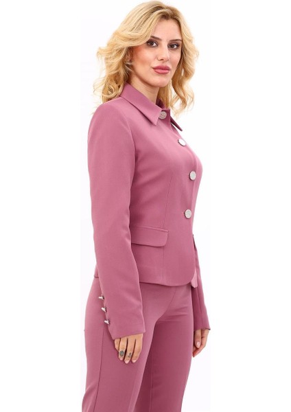 Gömlek Yaka Klasik Ceket-Rose modelleri