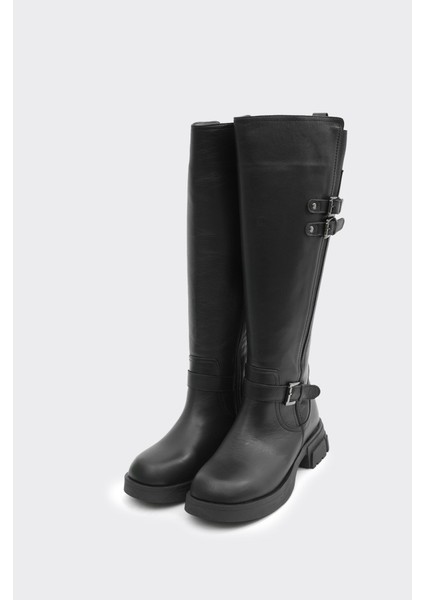 Tokalı Hakiki Deri Fermuarlı Kadın Çizme fiyatları