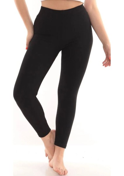 Kadın Siyah Termal Tayt Içi Şardonlu