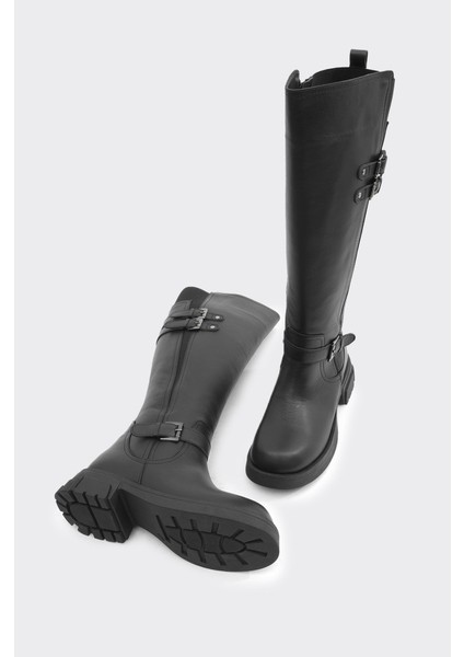 Tokalı Hakiki Deri Fermuarlı Kadın Çizme fırsatları