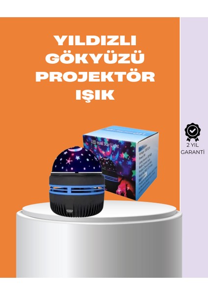 Star Master Galaxy Projektör – 360° Dönebilen Gece Lambası, Dekoratif Ambiyans Işığı