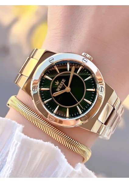 2 Yıl Garantili Çelik Kordon 5 Atm Suya Dayanıklı Kadın Kol Saati+Bileklik BYW.1153.01