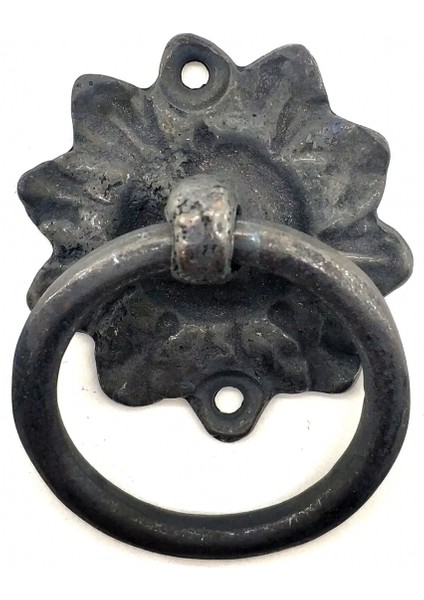 Antika Tarz Dekoratif Pirinç Çiçek Mobilya Kulbu, Kapı Kilit Halkası - 50MM, Oksit