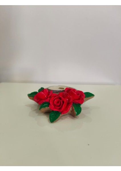 Güllü Mumluk - Dekoratif Ev Aksesuarı