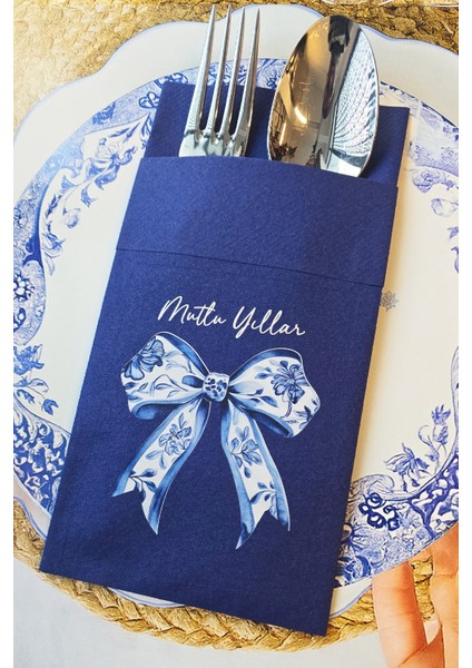 Kumaş Dokulu Lacivert Cepli Bleu Blanc Fiyonk Tasarım 6lı Paket fiyatları