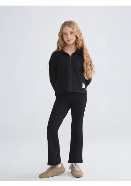 Lcw Kids Siyah Polo Yaka Kız Çocuk Sweatshirt ve Pantolon fiyatları