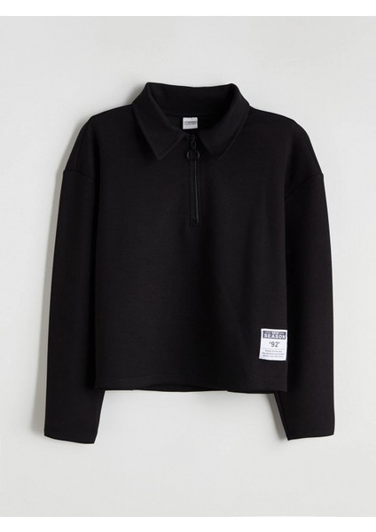 Lcw Kids Siyah Polo Yaka Kız Çocuk Sweatshirt ve Pantolon fırsatları