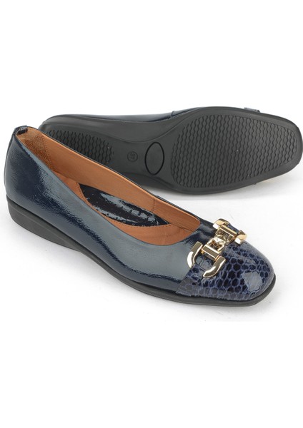 , Kadın Hakiki Deri Babet 1531050Z26142208K Lacivert indirimleri