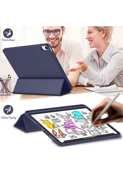 Apple iPad 10. Nesil 10.9 (2022) Kılıf Ekran Koruyucu ve Stylus Kalemli 3'ü 1 Arada Full Gear Set A2696 A2757 A2777 A3162