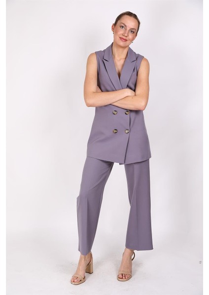 Midi Boy Klasik Yelek & Bol Paça Pantolon-Antrasit modelleri