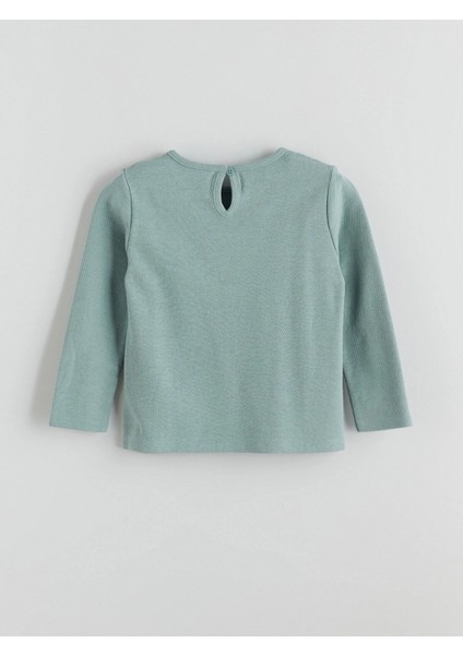 Lcw Kids Mavi Bisiklet Yaka Nakışlı Kız Çocuk Tişört 2'li indirimleri