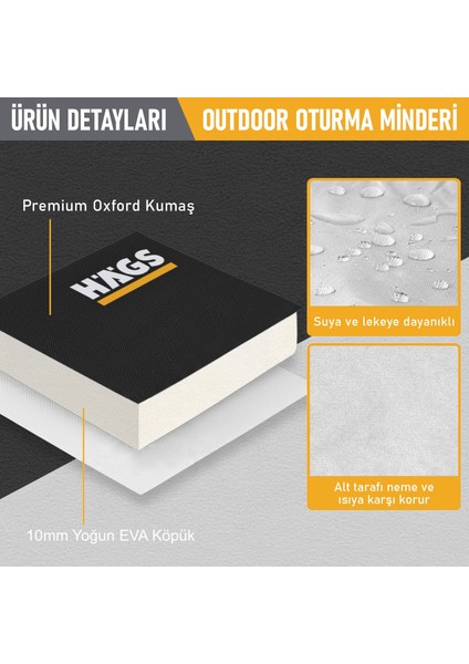 Outdoor Oturma Minderi, Kamp Matı, Yürüyüş, Stadyum ve Seyahat Yürüyüş Oturma Minderi, Siyah fırsatları
