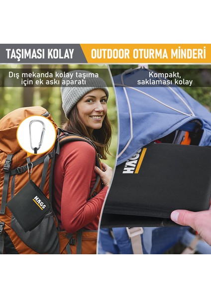 Outdoor Oturma Minderi, Kamp Matı, Yürüyüş, Stadyum ve Seyahat Yürüyüş Oturma Minderi, Siyah indirimleri