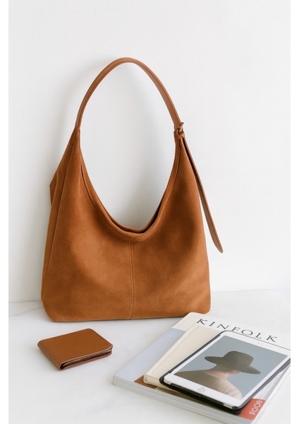 Lüks Süet Dokulu Geniş Omuz Çantası modelleri